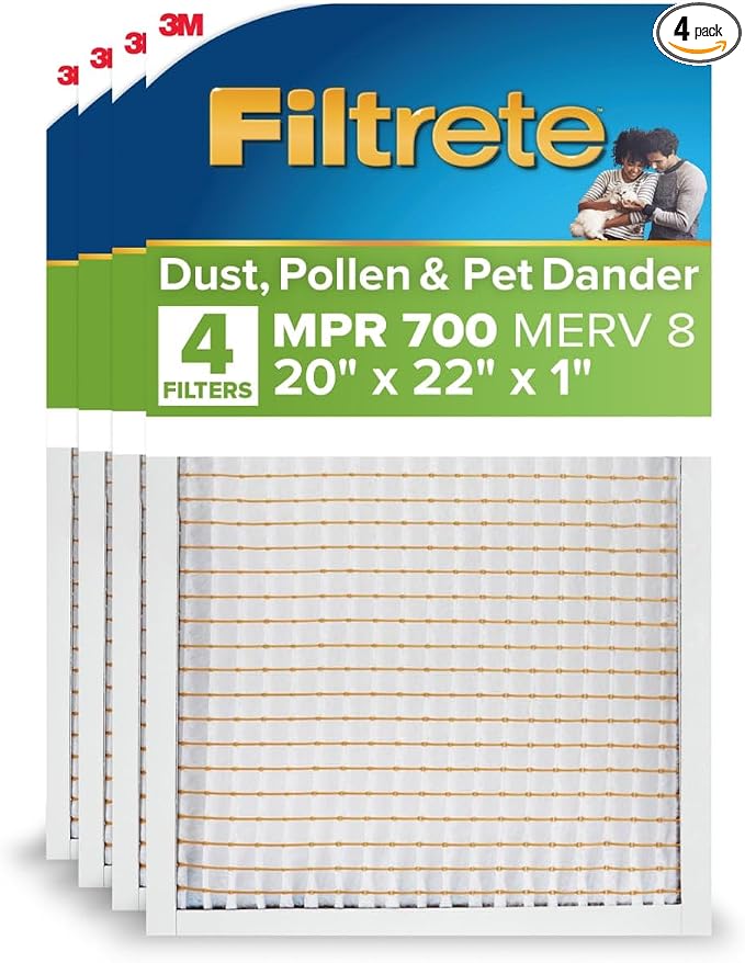 Filtrete 20x22x1 AC Furnace Air Filter, MERV 8, MPR 700, Tough on Pollen by Filtrete