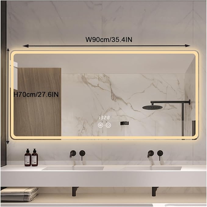 Smart Lighted Bathroom Mirror for Wall，Bathroom Mirror - Image 2