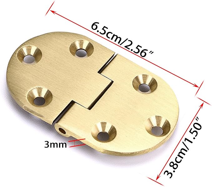 OwnMy Solid Brass Hinge, Drop Front Desk Drawer Butt Hinge - Image 2