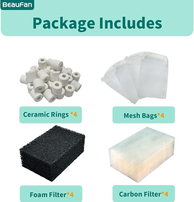 4 Set of Upgraded Three-Stage Filtration Tank Filter Maintenance Kit, - Image 2