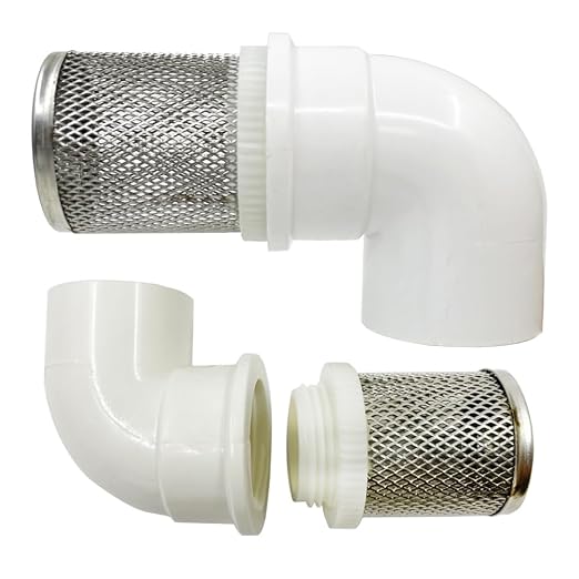 DN15 inch stainless steel filter cover connected to 90 degree elbow 1/2" PVC by Cotonlake