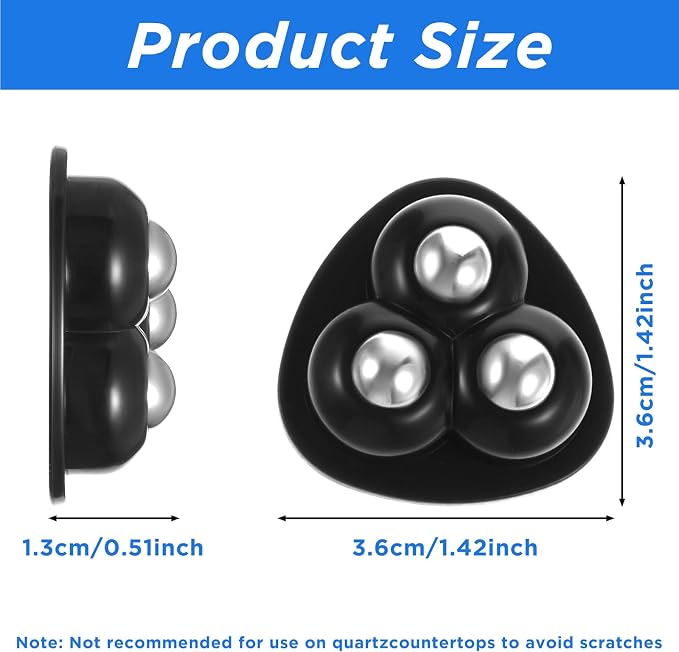 8Pcs Self Adhesive Caster Wheels 360° Rotation Small Appliance Rollers - Image 2