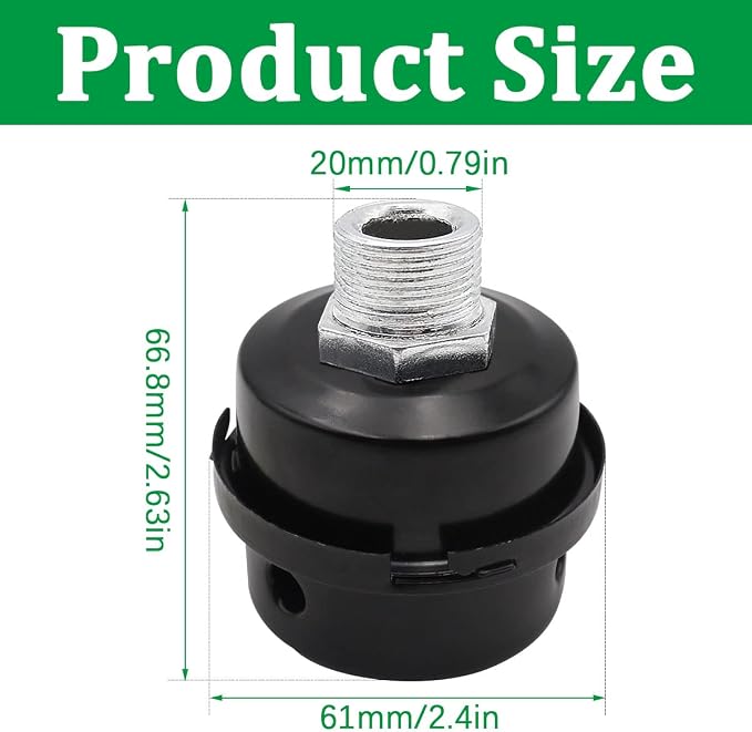3PCS 1/2" Thread Air Compressor Silencer, 20mm Air Compressor Intake Filter - Image 2