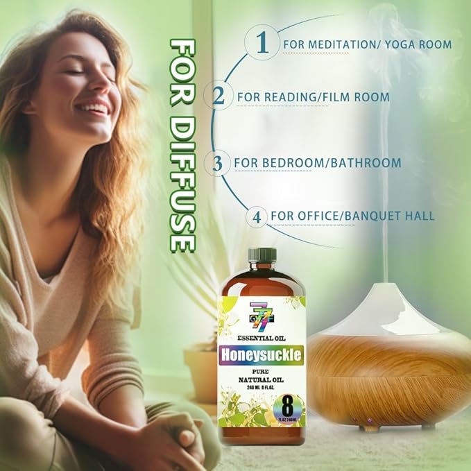 Honeysuckle Essential Oil (8 oz / 240 ml) – Honeysuckle Oils for diffusers, humidifiers, Home Baths, Cleaning Products, Yoga, DIY Soaps and DIY Scented Candles