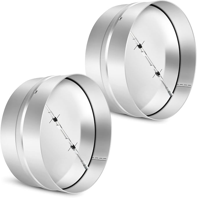 2 Pcs 8 Inch Draft Blocker Backdraft Damper Duct Draft Stopper One-Way Airflow by Kikerike