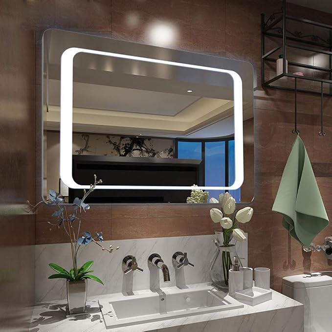 LED Bathroom Mirror with Lights Sensor Switch Illuminated Bathroom Mirror with - Image 9