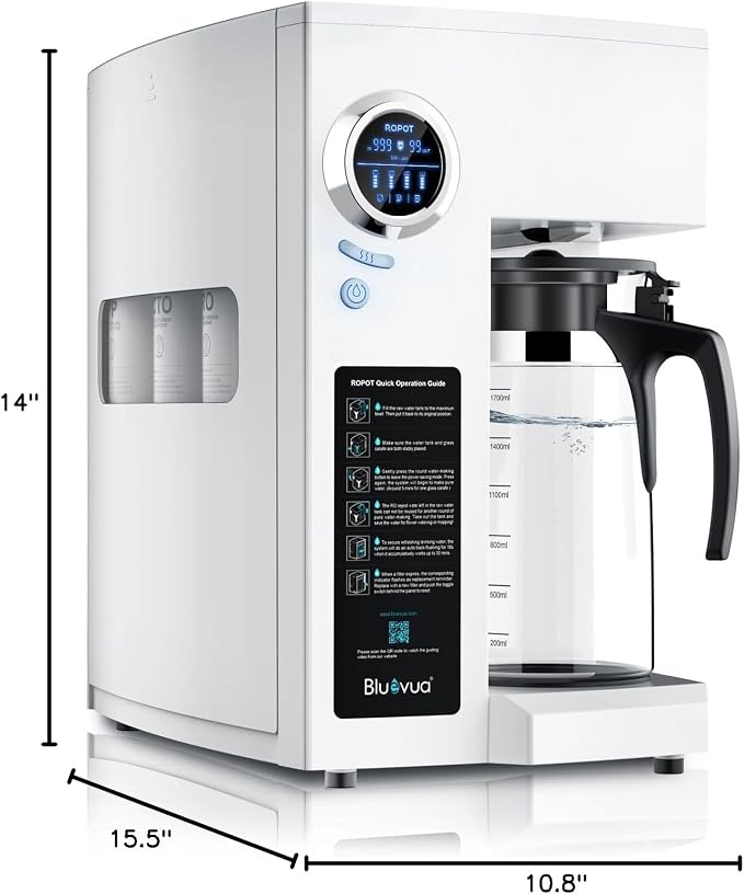 Bluevua RO100ROPOT-UV Reverse Osmosis System Countertop Water Filter - Image 7
