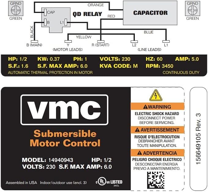 Red Lion RLCB05-230 1/2-HP 230-Volt VMC Control Box - Image 7