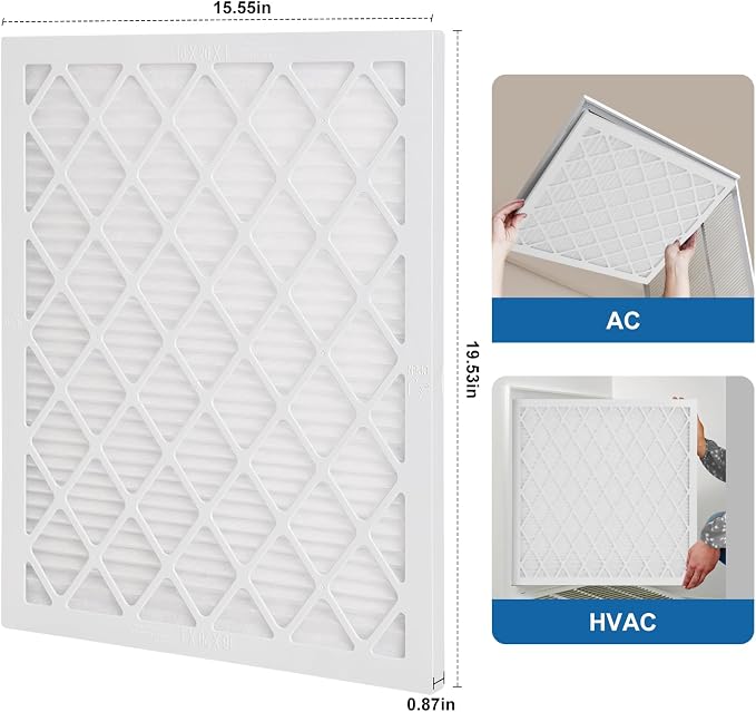 16x20x1 MERV 11 Air Filter, Quality AC/HVAC Furnace Filter，2 Reusable ABS Frame - Image 2