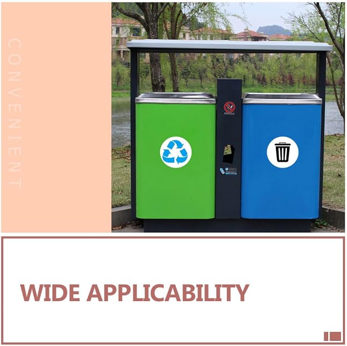 DOITOOL 12pcs Trash Can Recycling Stickers PVC Waste Sorting Decals Removable - Image 9