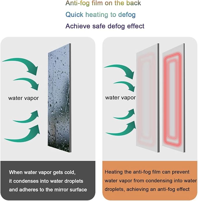 Smart Lighted Bathroom Mirror for Wall，Bathroom Mirror - Image 7