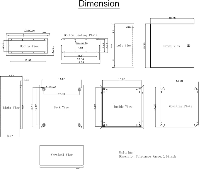 VEVOR NEMA Steel Enclosure, IP66 Waterproof & Dustproof, Outdoor/Indoor - Image 10