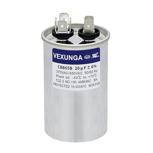 VEXUNGA 20uF 20 MFD 370VAC 440VAC 450VAC 50/60Hz CBB65 C65R Run Start Capacitor by VEXUNGA