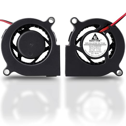 GDSTIME 2-Pack 50mm Turbo Cooling Fan, 12V Blower Fan, 50mm x 20mm DC Brushless by GDSTIME