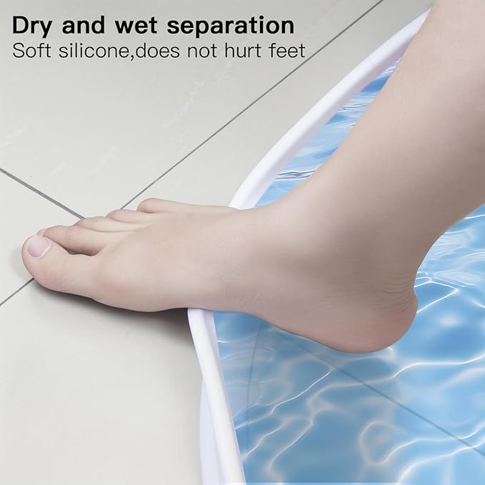 1.96'' High Shower Threshold Water Dam Collapsible 67IN Shower Water Splash Guard for Shower Water Blocker for Wet and Dry Separation Bathroom and Kitchen (67 Inch)