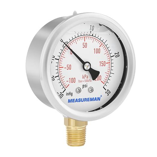 MEASUREMAN 2-1/2" dial, Glycerin Filled, Stainless Steel case, Brass Inside - Image 6