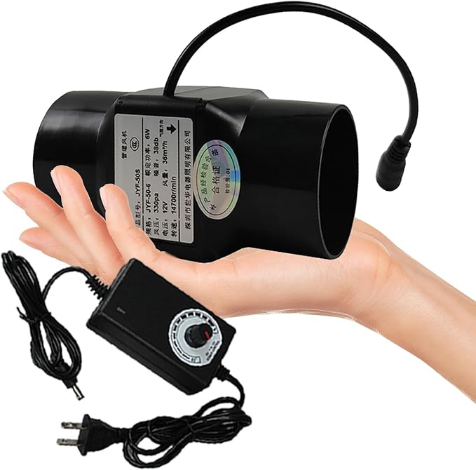 2 Inch 22 Cfm Inline Duct Ventilation Fan Air Circulation Vent Blower Black by Unknown