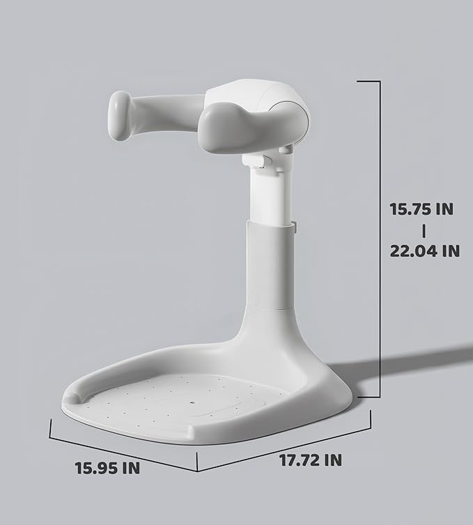Baby Bath Stand, Foldable Standing Bathtub for Baby, Shower Stand and Bath Support for Infants and Toddlers (6–36 Months), Non-Slip Adjustable Baby Standing Support, Grey