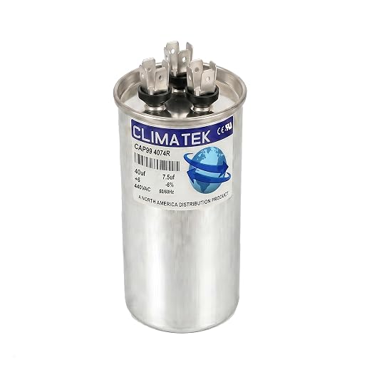 ClimaTek 40 + 7.5 MFD 370/440 Volt Dual Run Capacitor CAP99-4074R | 40/7.5 | VAC by ClimaTek
