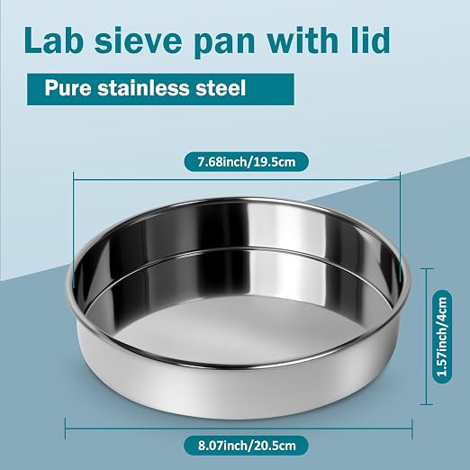 Lab Sieves Pan with Lid, LVDALAB All 304 Stainless Steel Test Sieve, Sample - Image 6