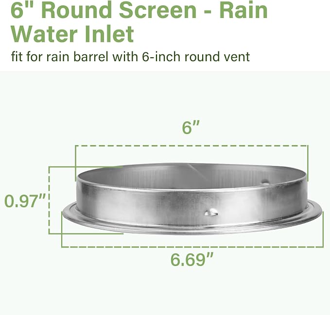 6" Rain Water Barrel Screen Filter - Image 2