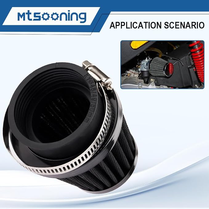 Mtsooning Universal Air Filter, 50mm Motorcycle Cone Intake Breather Cleaner - Image 2