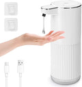 GuDoQi Automatic Touchless Liquid Soap Dispenser, 4-Level Adjustable Foam, USB Rechargeable Hand Soap Dispenser for Bathroom, Kitchen Countertops, 12.2oz/360mL, White