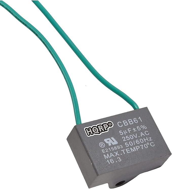 HQRP Capacitor Compatible with Harbor Breeze Ceiling Fan CBB61 5uf 2-Wire UL by HQRP