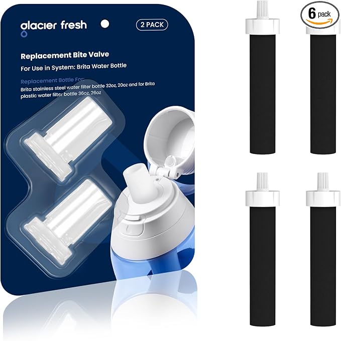 GLACIER FRESH Bite Valve and Bottle Filter Replacement by GLACIERFRESH