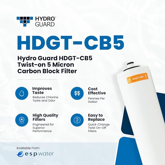 Hydro Guard HDGT-CB5 Twist Carbon Block Replacement Filter, 5 Micron, Activated - Image 2