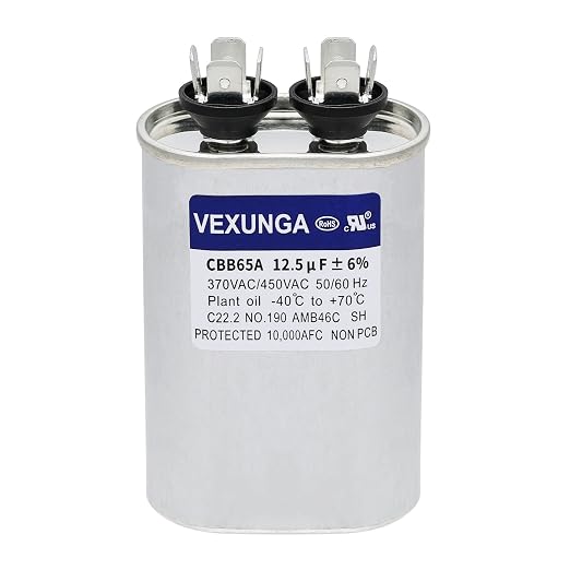 VEXUNGA 12.5uF 370/440/450VAC 50/60Hz CBB65 CBB65A Oval Run Start Capacitor by VEXUNGA