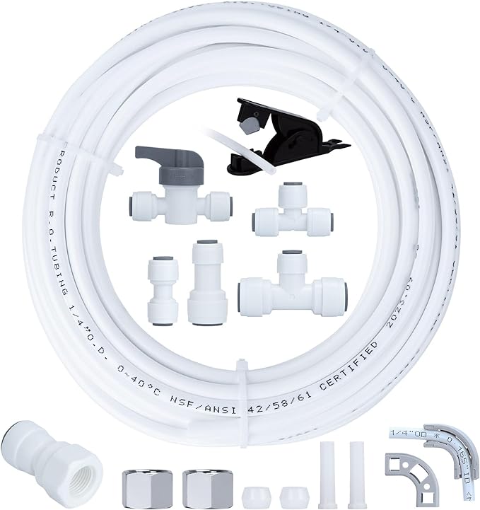 Refrigerator Water Line Kit Connection and 1/4 Compression Ice Maker by Unknown