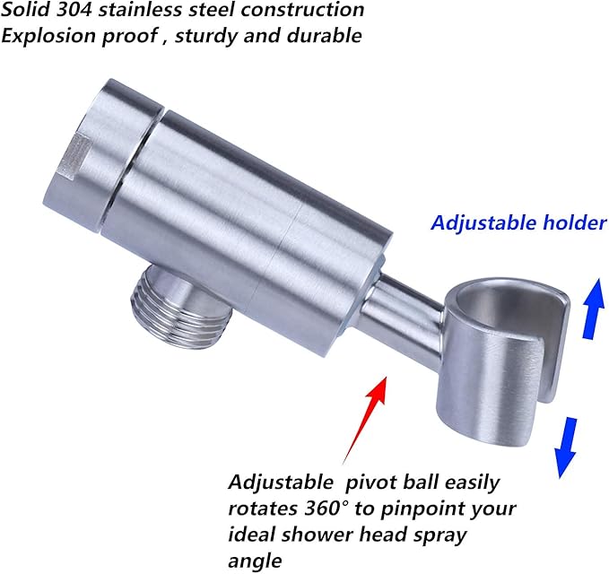Shower Head Holder,Adjustable Handheld Shower Wand bracket, Hand held Showerhead Holder