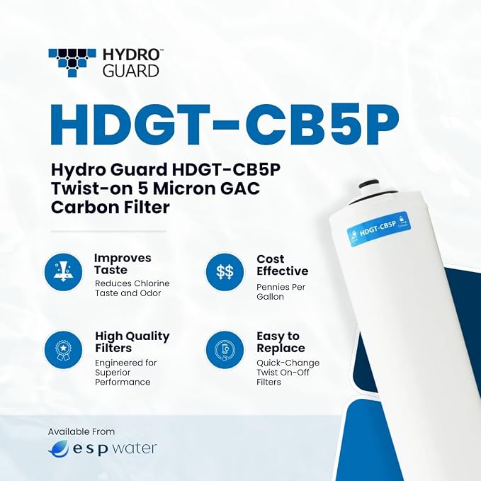 Hydro Guard HDGT-CB5P Twist GAC Carbon Post Filter, Granular Activated Carbon - Image 2