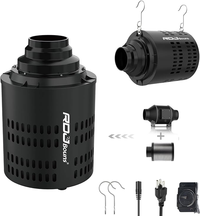 RDJ Bouns Inline Fan with Carbon Filter Kit, Compatible with 4"/5"/6" Ducts by RDJBouns