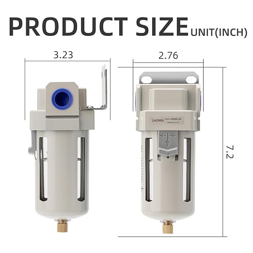 Industrial Air Dryer Filter 1/2”NPT, Air Compressor Water Separator, Air - Image 3