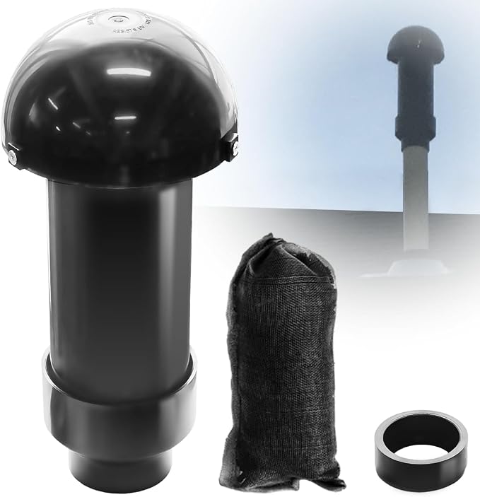 Vent Stack Pipe Filter with Mushroom Cap | Eliminates Outdoor Odors | Fits by Rolkely