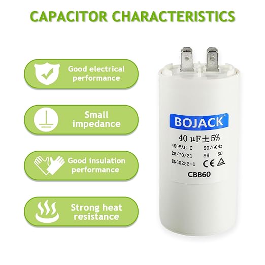 BOJACK CBB60 40uF 450 Volt 50/60Hz AC Capacitor Round Run Start Capacitor - Image 5