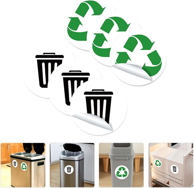 BESTOYARD 6-Pack Adhesive Garbage Classification Decals Waterproof Waste - Image 4