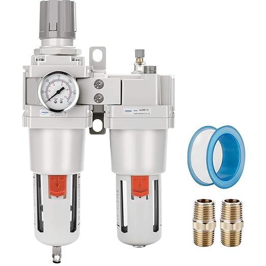 NANPU 1" NPT Compressed Air Filter Regulator Lubricator Combo Water/Oil Trap by NANPU