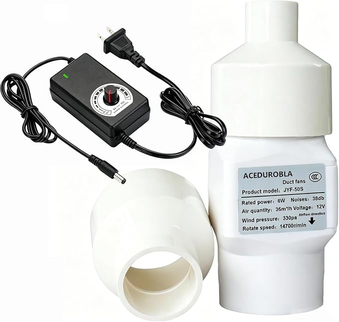 1'' 2'' Inline Duct Fan Booster Ventilation Fan Indoor Vent Blower Air Vent by ACEDUROBLA