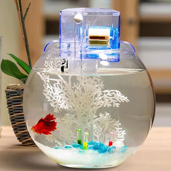Circular Fish Tank Filter, Aquarium Hang on Filter, Small Fish Tank by HIERYAN