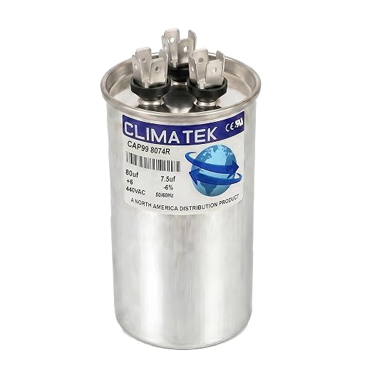 ClimaTek 80 + 7.5 MFD 370/440 Volt Dual Run Capacitor CAP99-8074R | 80/7.5 | by ClimaTek
