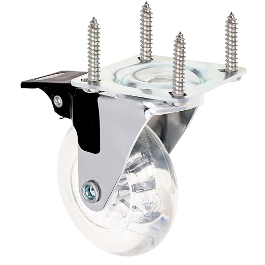 2 Inch Caster Wheels Set of 8, Crystal Swivel Casters - Image 5