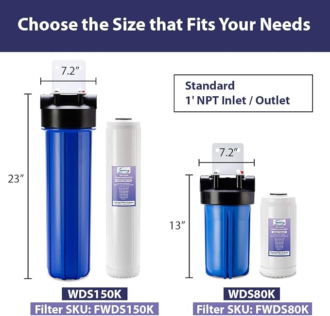 iSpring WDS80K Anti-Scale 10" x 4.5" Whole House Water Filter - Image 2