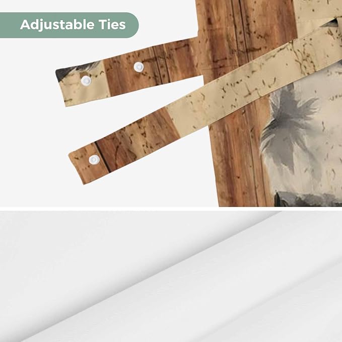 Farmhouse Cow Tie Up Valance Curtains - Image 7