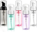 5 Pack 2 oz Travel Foam Pump Bottle, 60 ml Foam Dispenser, Clear PET Foaming Pump Bottle for Hand Soap, Shampoo, Hair Mousse, Self-tanner, Facial Cleansers (5, Multi-color)