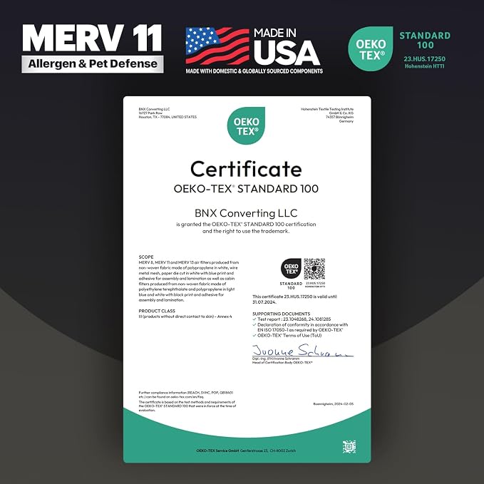 BNX 20x25x1 MERV 11 Air Filter 2 Pack - Image 6