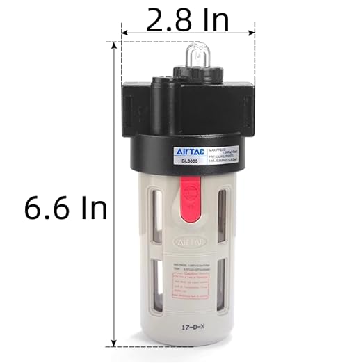 Compressed Air Line Lubricator Airtac BL4000 1/2'' NPT 0-145 Psi Oil - Image 4