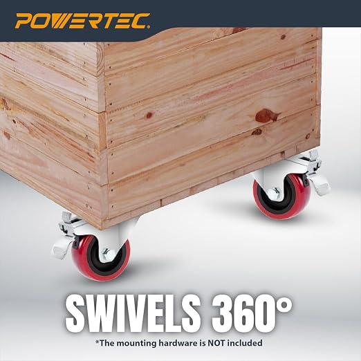 POWERTEC 2 Inch Swivel Caster Wheels Set of 4 - Image 8